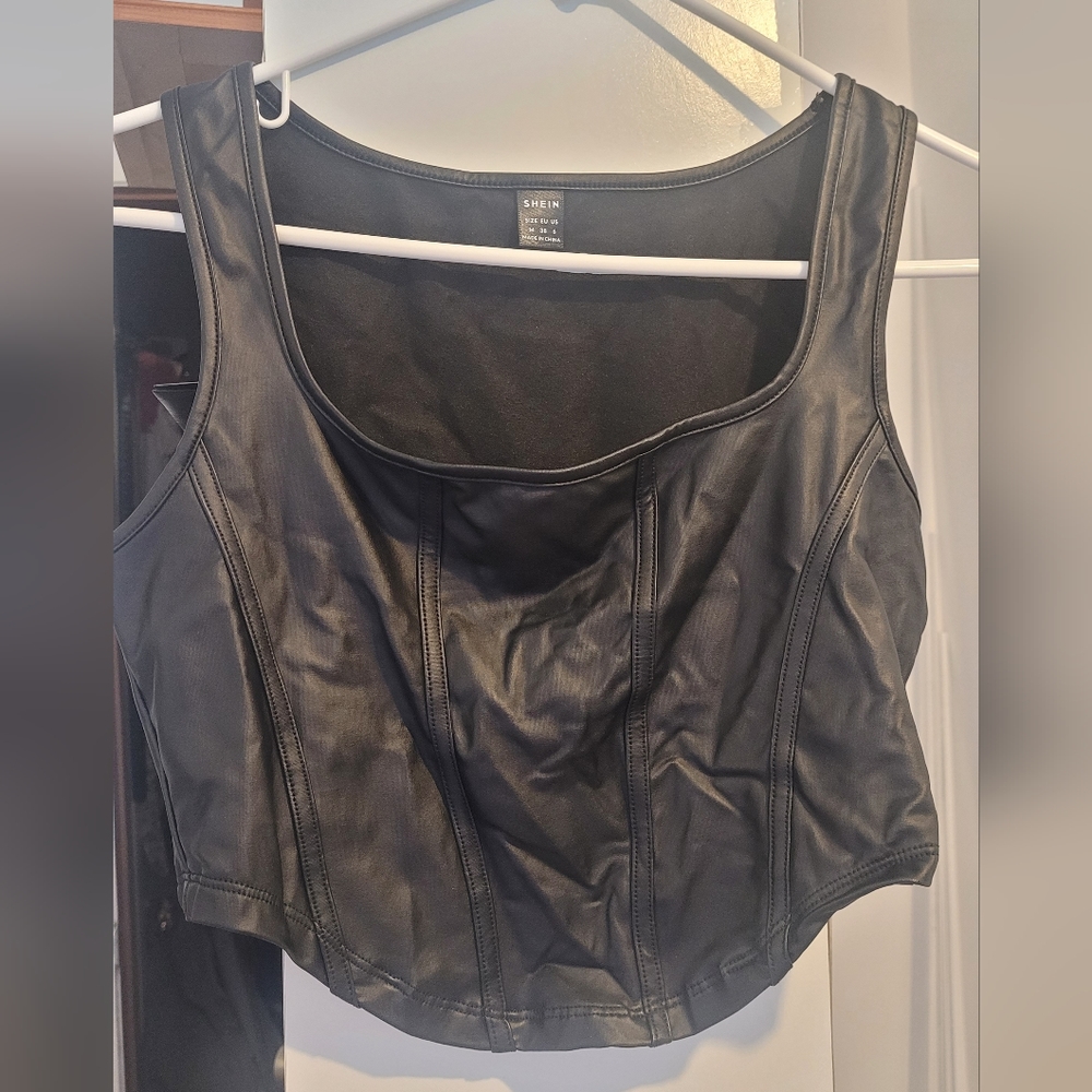 Black leather top